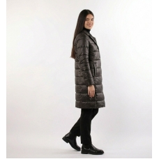 Пальто демисезонное  с  отложным воротником, цвет-черный