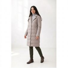 Пальто демисезонное  с  отложным воротником, цвет-бежевый