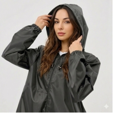 Плащ-дождевик женский, цвет - серый
