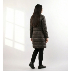 Пальто демисезонное  с  отложным воротником, цвет-черный