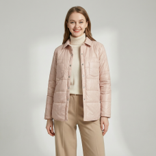   Куртка-рубашка женская  утепленная,цвет-пудровый