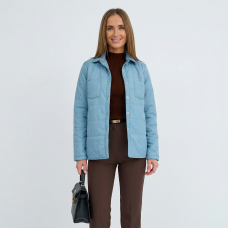 Куртка-рубашка женская утепленная,цвет-голубой