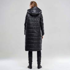 Пальто женское длинное для еврозимы,цвет-черный