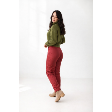 Брюки женские утепленные, цвет- красный