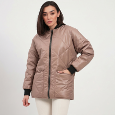 Куртка-бомбер женская демисезонная , цвет - бронза