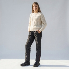 Брюки подростковые утепленные флисом для девочки, цвет-черный