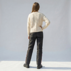 Брюки подростковые утепленные флисом для девочки, цвет-черный