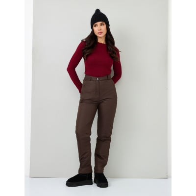 Брюки женские утепленные, цвет- шоколад