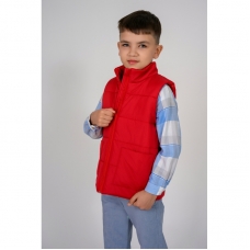 Жилет детский утепленный , цвет - красный