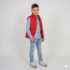 Жилет подростковый утепленный , цвет - красный