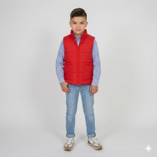 Жилет подростковый утепленный , цвет - красный