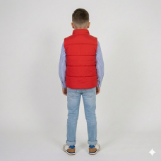 Жилет подростковый утепленный , цвет - красный