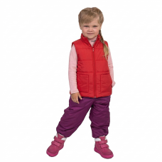 Жилет детский утепленный , цвет - красный