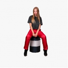 Брюки  женские утепленные на поясе с завышенной талией, цвет  - красный