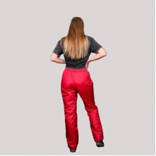  Брюки женские утепленные на поясе-резинке, цвет- красный