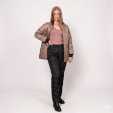 Брюки женские утепленные на поясе-резинке, цвет - черный