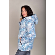 Костюм утепленный женский (голубой оригами куртка , графит брюки)