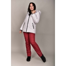 Костюм утепленный женский (белая куртка , красные брюки)