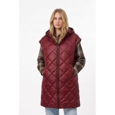 Жилет женский стеганый, цвет-бордовый