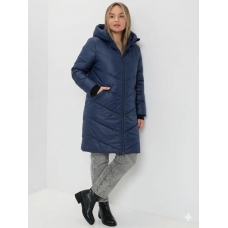 Полупальто женское демисезонное   утепленное стеганое  , цвет - синий