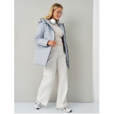 Куртка женская утепленная   с капюшоном, светло- серая