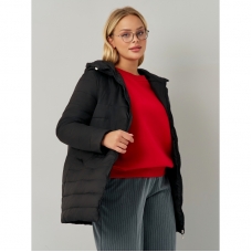 Куртка женская утепленная с капюшоном,черная