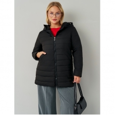 Куртка женская утепленная с капюшоном,черная