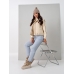 Утепленные женские брюки с высокой спинкой, цвет- светло-серый