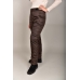 Утепленные женские брюки с высокой спинкой, цвет- шоколад