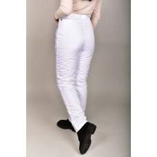 Утепленные женские брюки с высокой спинкой, цвет- белый