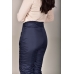 Утепленные женские брюки с высокой спинкой, цвет- темно-синий