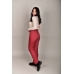 Утепленные женские брюки с высокой спинкой, цвет- красный