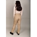 Утепленные женские брюки с высокой спинкой, цвет-капучино