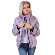 Утепленная  женская куртка с обьемным карманом, цвет-лиловый
