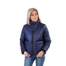 Утепленная  женская куртка с обьемным карманом,  цвет - синий