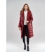 Длинное женское пальто  для еврозимы, цвет-бордовый
