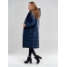 Длинное женское пальто  для еврозимы, цвет-синий