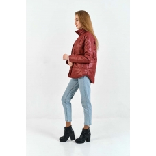 Утепленная  женская куртка-рубашка,цвет-бордовый