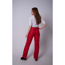 Утепленные женские брюки на поясе-молния, цвет -красный