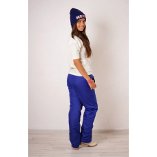 Утепленные женские брюки на поясе-резинке,цвет - синий