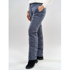 Утепленные женские брюки на поясе с завышенной талией, цвет - графит
