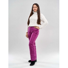 Утепленные женские брюки на поясе с завышенной талией, цвет - брусничный