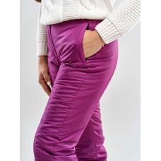 Утепленные женские брюки на поясе с завышенной талией, цвет - брусничный