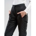Утепленные женские брюки на поясе с завышенной талией, цвет - черный