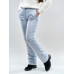 Утепленные женские брюки на поясе с завышенной талией, цвет - светло-серый