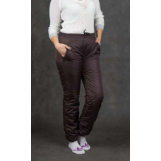 Утепленные женские брюки на манжете по щиколотке, цвет- шоколад