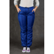 Утепленные женские брюки на манжете по щиколотке, цвет- синий