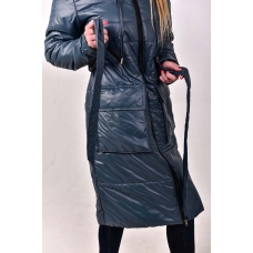 Удлиненное демисезонное  пальто с  накладными карманами. цвет - серый